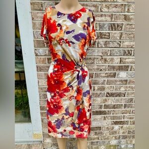 Tiana. B Multi Color Watercolor Boho Draped Dress